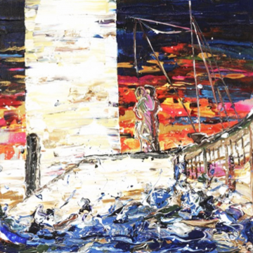 Lovers By The Bosphorus - Orjinal Akrilik Tablo 2014 - 40cm x 40cm