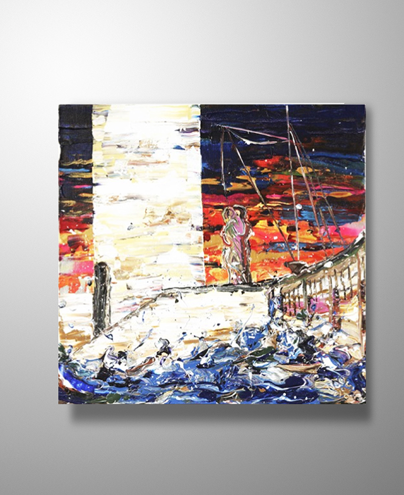 Lovers By The Bosphorus - Orjinal Akrilik Tablo 2014 - 40cm x 40cm