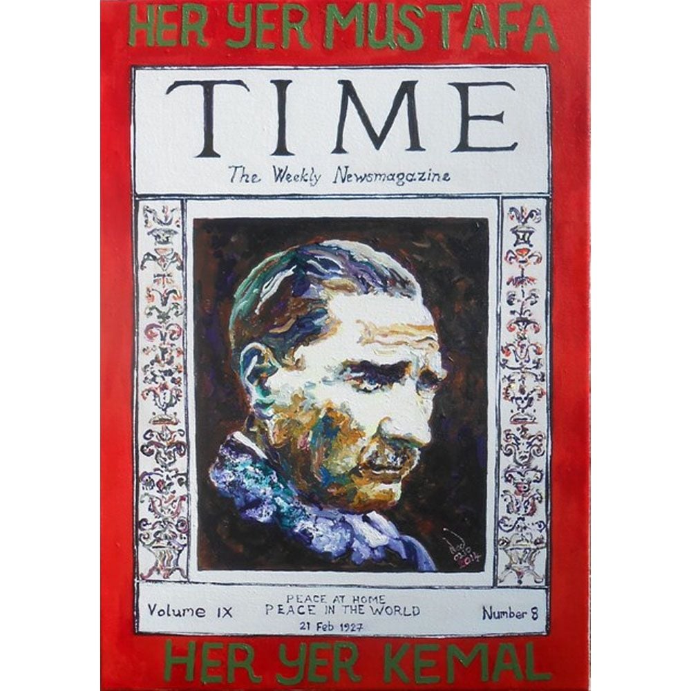 Time Dergisi Kapağı  - Orjinal Akrilik Tablo 2014 - 50cm x 70cm
