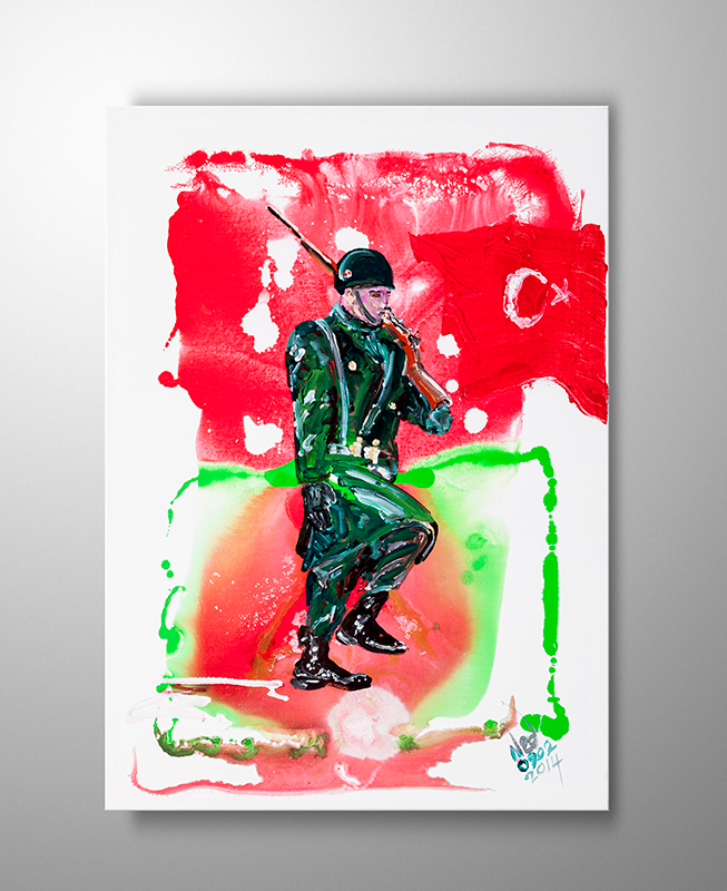 Atatürk Orjinal Tablo Türk Askeri - Akrilik Tablo 2014 - 50cm x 70cm