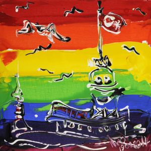 İstanbul Kanvas Tablo - 7 Renkli Kız Kulesi 40cm x 40cm