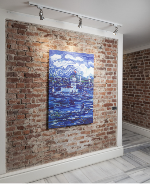 İstanbul Kanvas Tablo - ''Maviş'' Kız Kulesi 50cm x 70cm