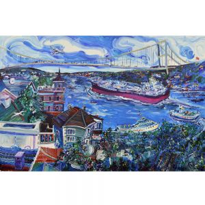 İstanbul Kanvas Tablo- Bosphorus View From Rumelihisarı 120cm x 80cm