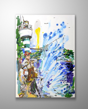 İstanbul Orijinal Tablo - Rumelihisarı Feneri - Akrilik Tablo 2014 - 50cm x 70cm