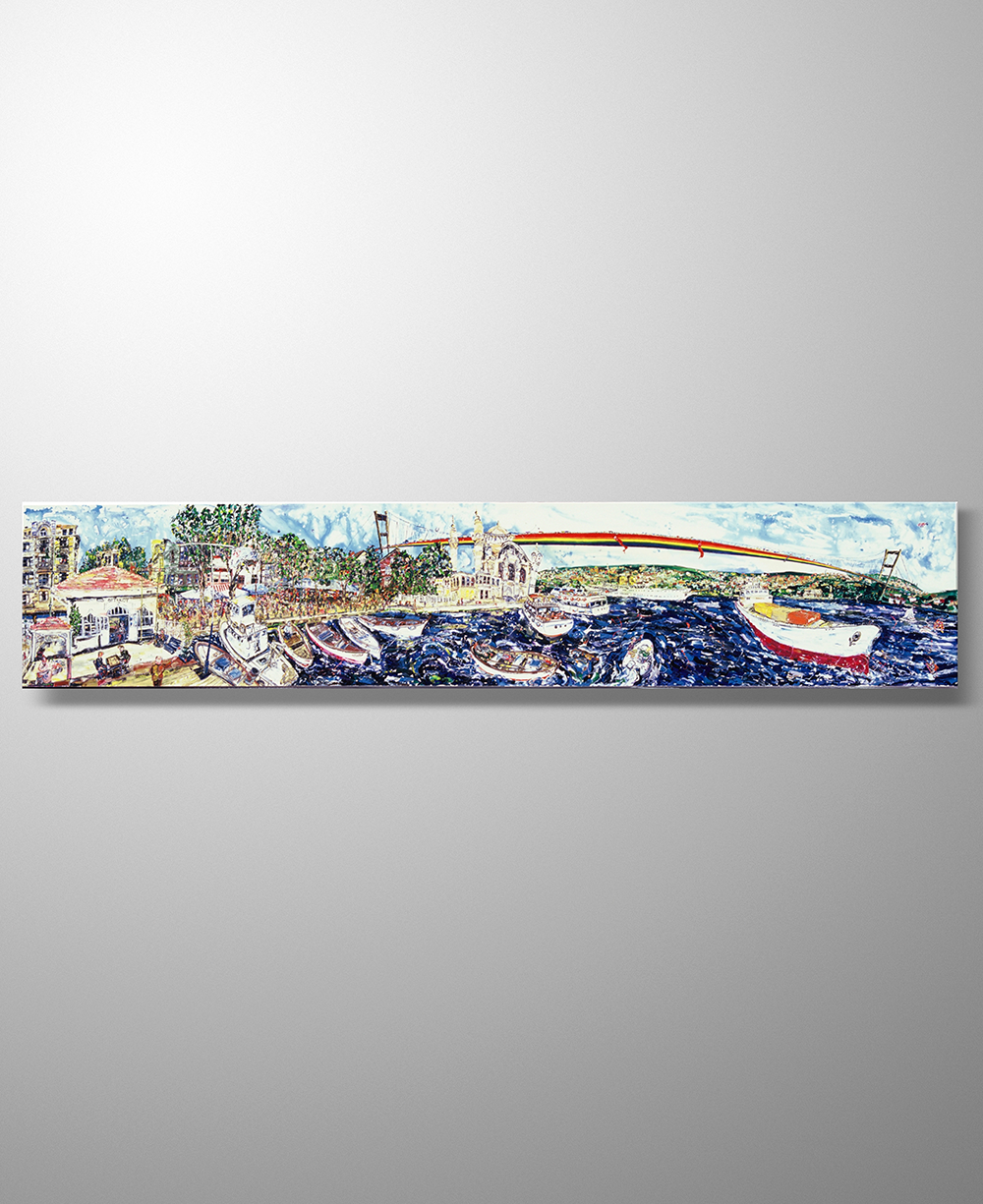 İstanbul Kanvas Tablo - Gokkusagi Koprusu Rainbow Bridge - 100cm x 21cm