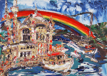 İstanbul Kanvas Tablo - Ortakoy Rainbow Bridge II