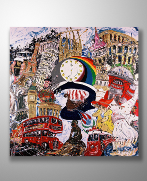 Kanvas Tablo - EU & Turkiye - Blue & Yellow Meet Red & White