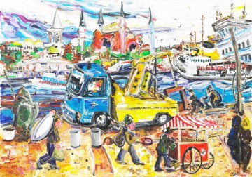 İstanbul Kanvas Tablo - Karakoy Iskelesi - 100cm x 70cm