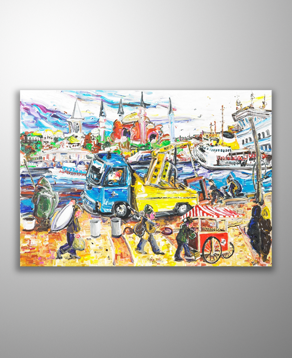 İstanbul Kanvas Tablo - Karakoy Iskelesi - 100cm x 70cm
