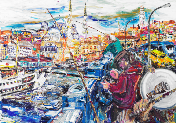 İstanbul Kanvas Tablo - Galata Fish 'n' (Satellite) Dish