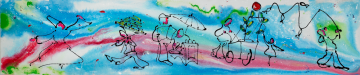İstanbul Orijinal Tablo - Istanbul Figures II for Karolina - Akrilik Tablo 2014 - 210cm x 44cm