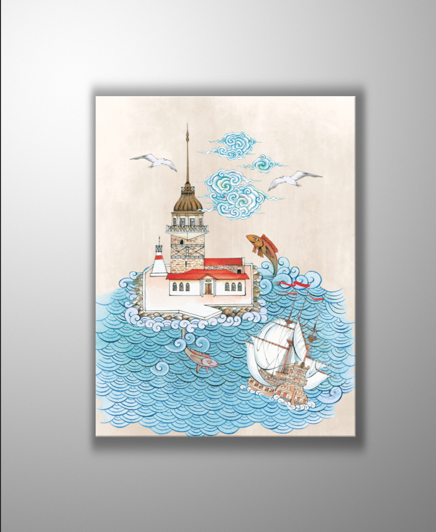 Kanvas Tablo - Minyatür Kız Kulesi - Taner Alakuş Atölyesi