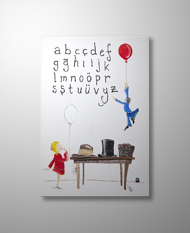 Atatürk Orijinal Tablo - Atatürk Hats and Alphabet - 60 cm x 91,5cm