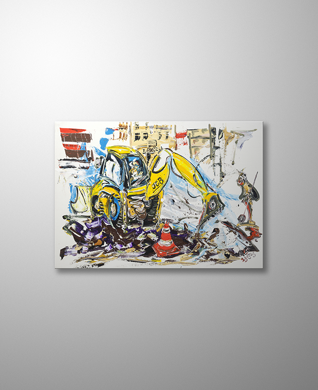 İstanbul Orijinal Tablo - JCB @ WORK - Akrilik Tablo - 70cm x 100cm