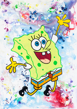 Orijinal Akrilik Tablo - Sponge Bob Square Pants Yeah - 70cm x 100cm