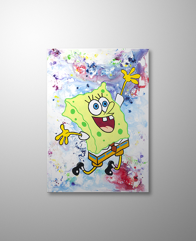 Orijinal Akrilik Tablo - Sponge Bob Square Pants Yeah - 70cm x 100cm