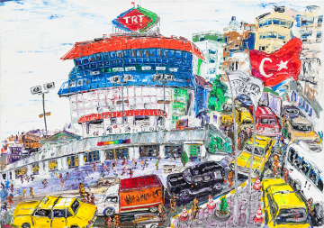 İstanbul Orijinal Tablo - Trt Football Stadium - Akrilik Tablo - 70cm x 100cm