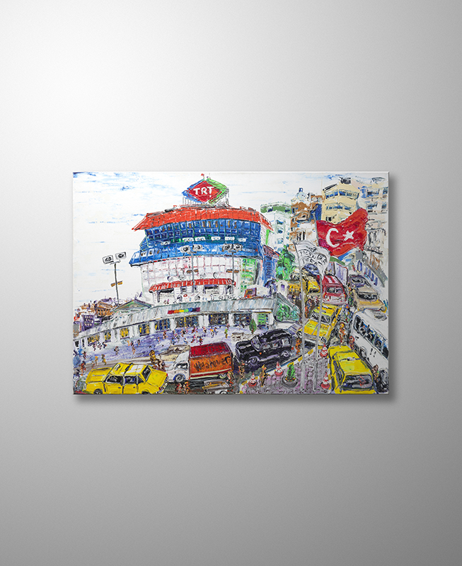 İstanbul Orijinal Tablo - Trt Football Stadium - Akrilik Tablo - 70cm x 100cm
