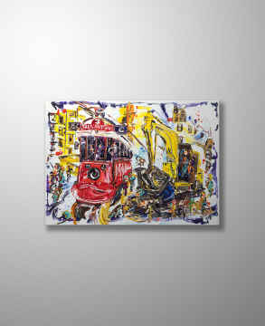 Digging a Living Thing - Orijinal Akrilik Tablolar - 70cm x 50cm