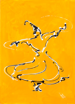 Orijinal Akrilik Tablo - Turuncu Derviş - 50cm x 70cm