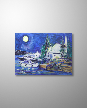 İstanbul Orijinal Tablo - Bebek Full Moon - Akrilik Tablo - 50cm x 70cm