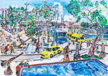 İstanbul Orijinal Tablo - From Deniz Müzesi Window - 100cm x 70cm