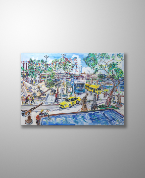 İstanbul Orijinal Tablo - From Deniz Müzesi Window - 100cm x 70cm