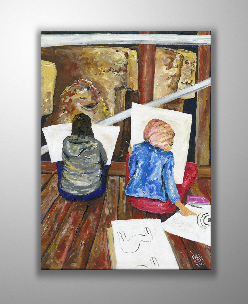 Orijinal Tablo - Göbeklitepe Serisi - Sketching Göbeklitepe - Ned Pamphilon 50x70cm