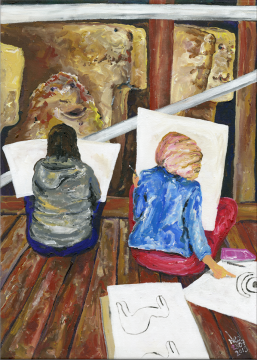 Orijinal Tablo - Göbeklitepe Serisi - Sketching Göbeklitepe - Ned Pamphilon 50x70cm