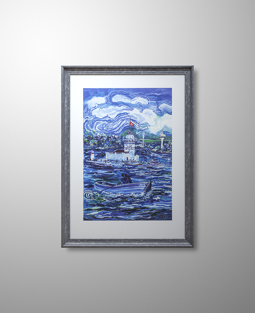 Çerçevesiz Limitli Edisyon - Maviş 48cm x 70cm