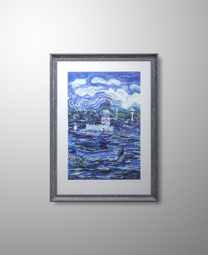 Çerçevesiz Limitli Edisyon - Maviş 48cm x 70cm