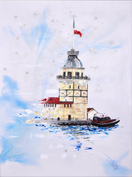 İstanbul Orijinal Tablo - Kız Kulesi Appears