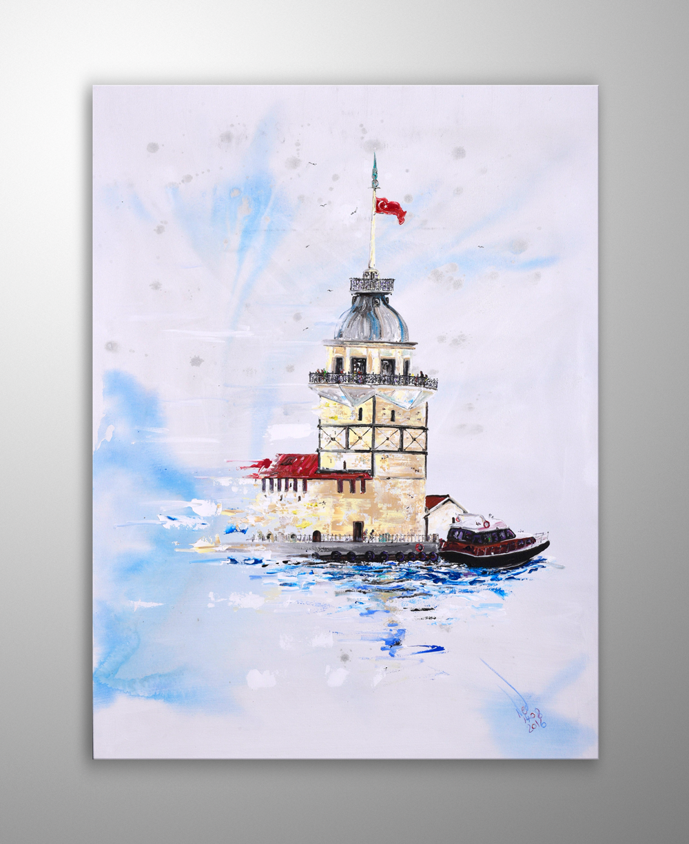 İstanbul Orijinal Tablo - Kız Kulesi Appears