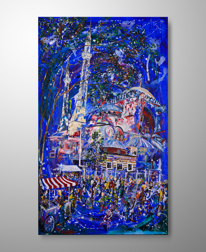 İstanbul Orijinal Tablo - Hagia Sofya Entrance 91x152 cm